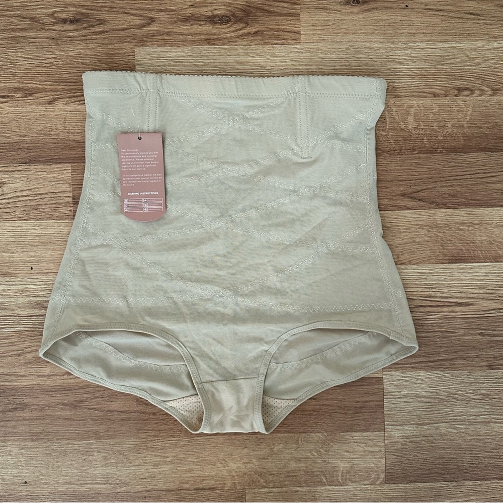KLVEE Women’s High Waisted Tummy Control Body Shapewear Beige Size 2XL NWT